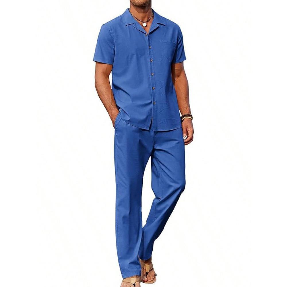 American vintage two-piece set consisting of a short-sleeved shirt and casual pants