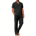 American vintage two-piece set consisting of a short-sleeved shirt and casual pants